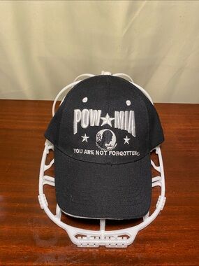 POW•MIA Military Memorial Baseball Cap You Are Not Forgotten Black Embroidered